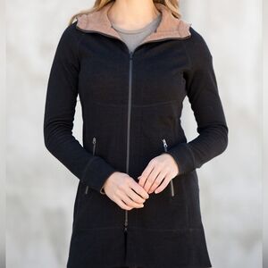 Ibex Dyad Reversible Tunic Length Long Sleeve Full Zip Merino Wool Sweater